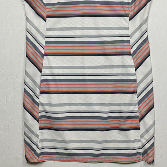 IZOD Golf Athletic Athleisure Dress White Gray Striped Sleeveless Size Large - Picture 2 of 10
